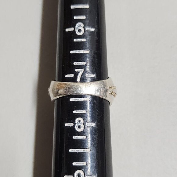 Sterling Silver and 14 K Gold Band Ring - Picture 3 of 9